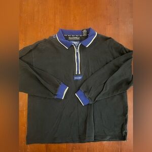 Vintage 90s Marc Buchanan Pelle Pelle Long Sleeve 1/4 Zip Polo Shirt - Size 2XL